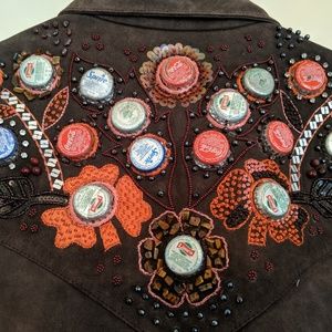 Double D Ranch suede jacket w/ bottlecaps